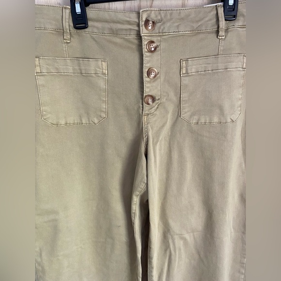 TRIBAL Audrey Hugging Button Fly Wide Leg Pant Olive Khaki Sz 16 NWT - Picture 3 of 15